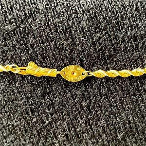 14K silk rope necklace. 18” long